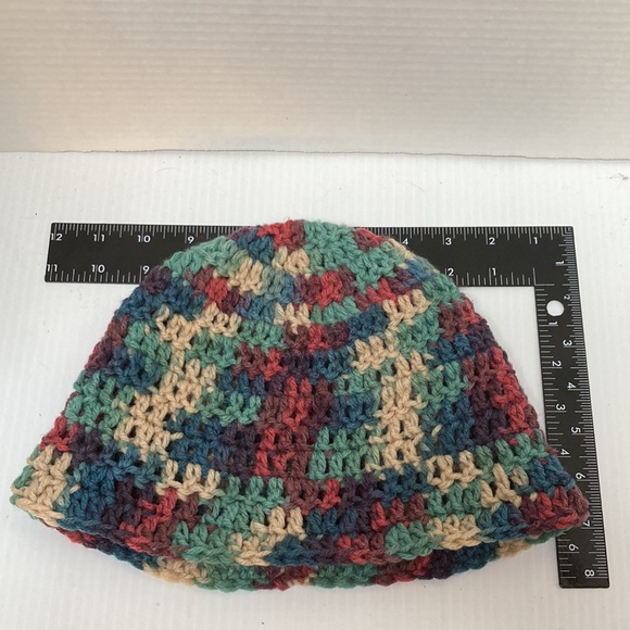 BEANIE CAP Multicolored Rainbow Handmade Crochet UNISEX One Size Fits Most - Picture 14 of 15